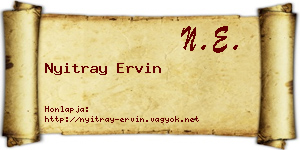 Nyitray Ervin névjegykártya